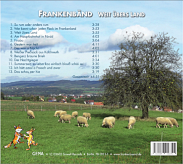 Fränkische Mundart und Musik: CD 'Weit übers Land'  - gespielt von: Frankenbänd, Spielzeit: 47 Minuten, Einband: Jewelcase, Gewicht: 0,11 Kg