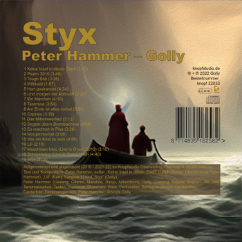 Blues: CD 'Styx'  -  Peter Hammer - Golly - gespielt von: Peter Hammer und Golly, Spielzeit: 57 Minuten, Einband: Digipack, Gewicht: 0,096 Kg