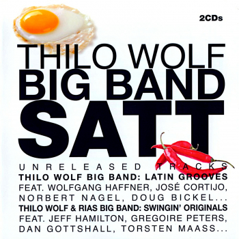 Mainstream Jazz: CD 'Thilo Wolf Big Band SATT'  -  CD 1: "Latin Grooves" und CD 2: "Swingin' Originals" - gespielt von: Thilo Wolf Big Band  und Thilo Wolf & RIAS Big Band, Spielzeit: 104 Minuten, Einband: Digipak-Box, Gewicht: 0,95 Kg