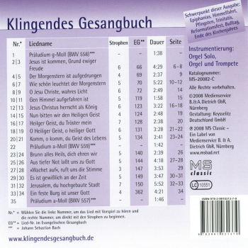 Klingendes Gesangbuch: CD 'Klingendes Gesangbuch 8 - Von Anfang bis Ende'  -  Kirchenlieder zum Mitsingen: Epiphanias, Himmelfahrt, Pfingsten, Trinitatis, Reformationstag, Bußtag, Ende des Kirchenjahres - gespielt von: Bernd Dietrich, Spielzeit: 66 Minute