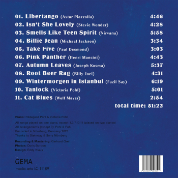 Klassik Jazz Crossover: CD 'Pohl-Position No. 1'  - gespielt von: Hildegard Pohl und Victoria Pohl, Spielzeit: 51 Minuten, Einband: Digipack, Gewicht: 0,052 Kg