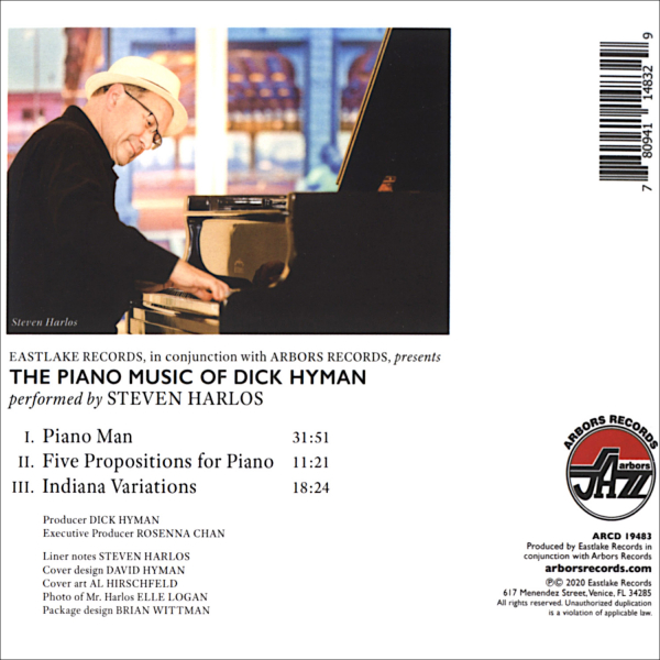 Mainstream Jazz: CD 'The Piano Music of Dick Hyman'  - gespielt von: Steven Harlos, Spielzeit: 65 Minuten, Einband: Digipack, Gewicht: 0,058 Kg